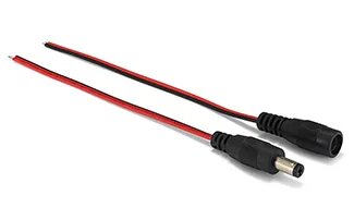 22AWG 5.5 2.1mm Female Male DC Power Pigtail Cable