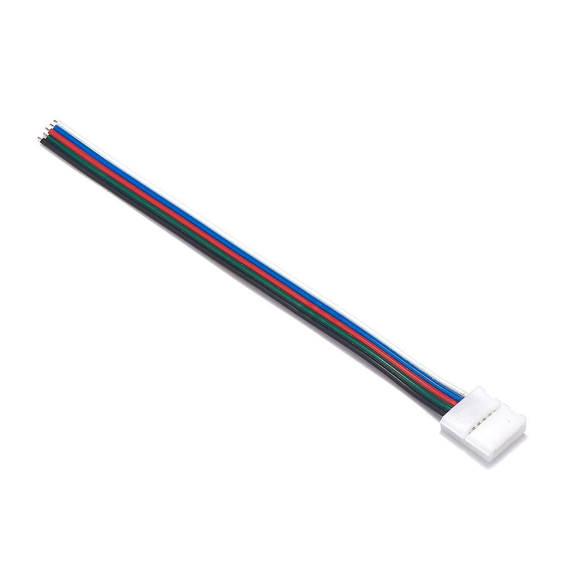 Customized 5pin 10mm clip single connector cable white blue red green black parallel line 22AWG 15cm 17.0.12