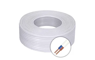 UL2464 Double Insulated Flat Wire White 2-core 18AWG (24/0.2) VDE Certification 200m