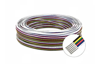 UL2468 6-core white blue red green yellow black wire 18AWG 34/0.178 tinned copper