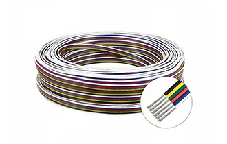 UL2468 6-core white, blue, red, green, yellow, black wire 18AWG 34/0.178 tinned copper