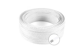 3 pin all white one cable printed, 18-22awg, 17/0.12, 21/0.14, 34/0.14