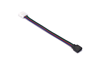 4pin 10mm female-clip cable, blue, red, green, black, parallel, 22AWG