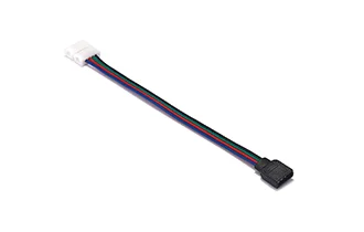 4pin 10mm female-clip cable, blue, red, green, black, parallel, 22AWG, 15cm, 12/0.12