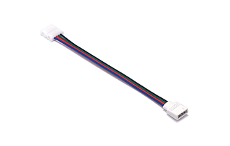 4pin 10mm female-clip cable, blue, red, green, black, parallel, 22AWG