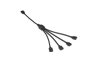 4pin RGB female connector 1 to 4 wires Black round wire 30cm 24AWG 12/0.12 bare copper