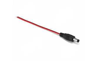 5.5 2.1mm 9V DC male single side red and black parallel wire 22AWG 15cm