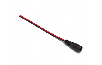 5.5 2.1mm DC female single side red and black parallel wire 22AWG 15cm