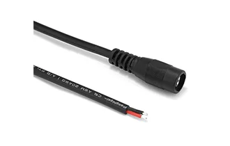 5.5 2.1mm DC female single side cable 18AWG 150cm black