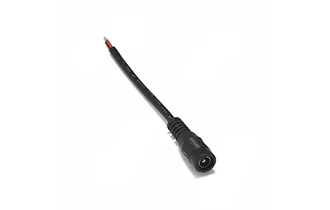 5.5 2.1mm DC female single side cable 20AWG 10cm black