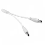 5.5 2.1mm DC cable 1 female to 2 male ways 22AWG 30cm white