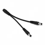 5.5 2.1mm DC cable 1 female to 2 male ways 22AWG 30cm black