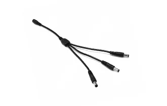 5.5 2.1mm DC cable 1 female to 3 male ways 22AWG 30cm black