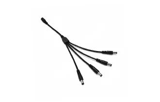 5.5 2.1mm DC cable 1 female to 4 male ways 22AWG 30cm black