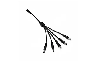 5.5 2.1mm DC cable 1 female to 5 male ways 22AWG 30cm black