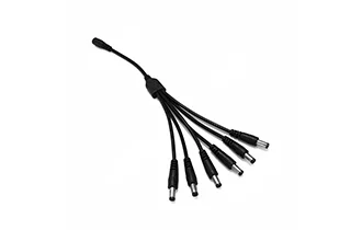 5.5 2.1mm DC cable 1 female to 6 male ways 22AWG 30cm black