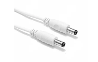 5.5 2.1mm DC audio plug male extension cable 22AWG 150cm white