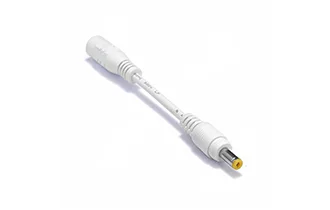 5.5 2.1mm female 4.8 1.7mm audio plug male DC extension cable 22AWG 10cm white