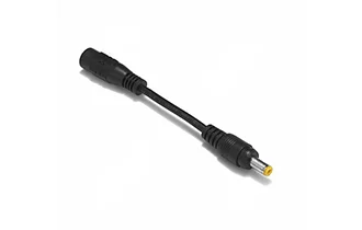 5.5 2.1mm female 4.8 1.7mm audio plug male DC extension cable 22AWG 10cm black 1