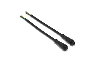 8-core 0.2mm² Male-Female Waterproof Cable 20cm Black