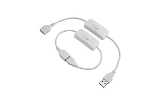 9V USB2.0 303 switch extension cable 28cm white wire diameter 3.5mm 17/0.16