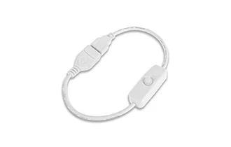 USB2.0 501 switch extension cable 28cm white wire diameter 3.5mm 17/0.16