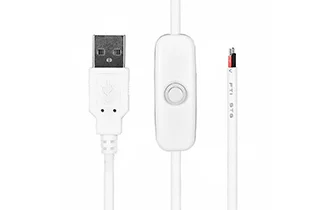 USB2.0 male small switch (middle) single-side extension cable white wire diameter 3.5mm 17/0.14