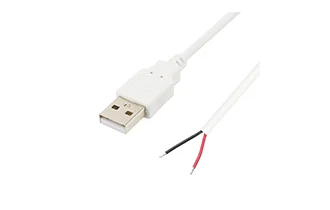 USB male single side cable 22AWG 15cm white tail stripping 5mm tinned 3mm wire diameter 3.5mm 17/0.14