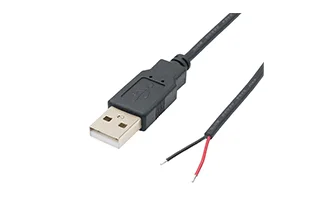 USB male single side cable 22AWG 15cm black tail stripping 5mm tinned 3mm wire diameter 3.5mm 17/0.14