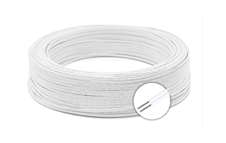 Double white parallel flat wire cables