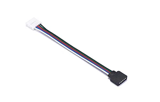 5pin 10mm female and male cable, white, blue, red, green, black, parallel, 22AWG, 15cm, 17-0.12