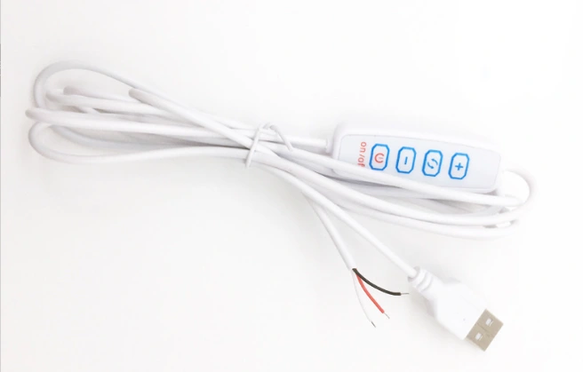 USB white 5V LED light dimming color adjustment four-button switch control cable