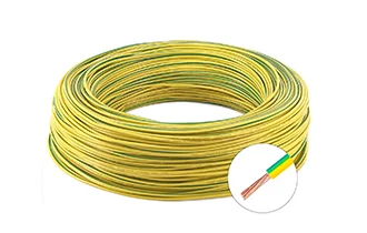 Pure copper single core multi-strand soft wire RV wire yellow green