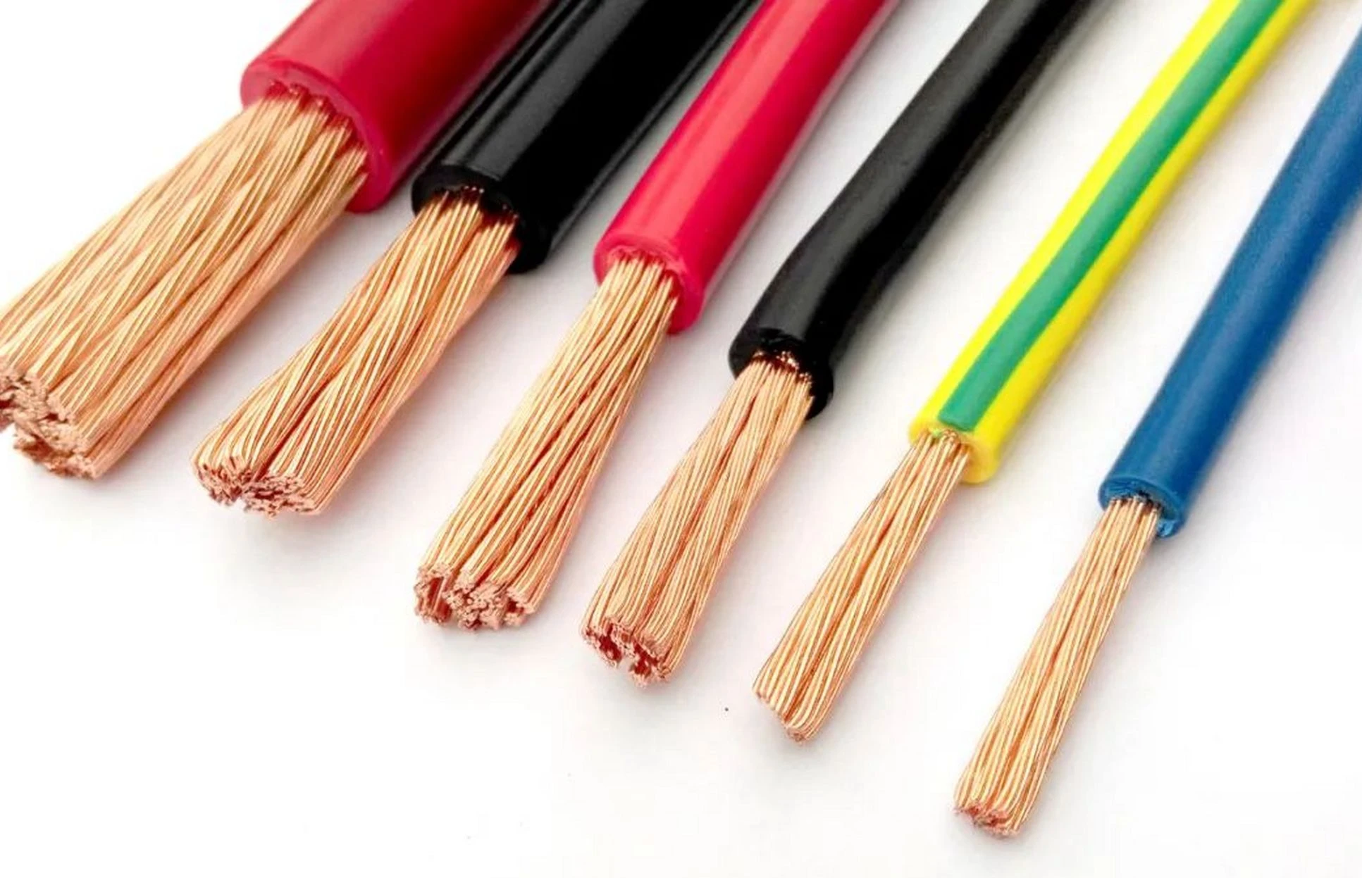 Bare Copper wire with different colored insulation