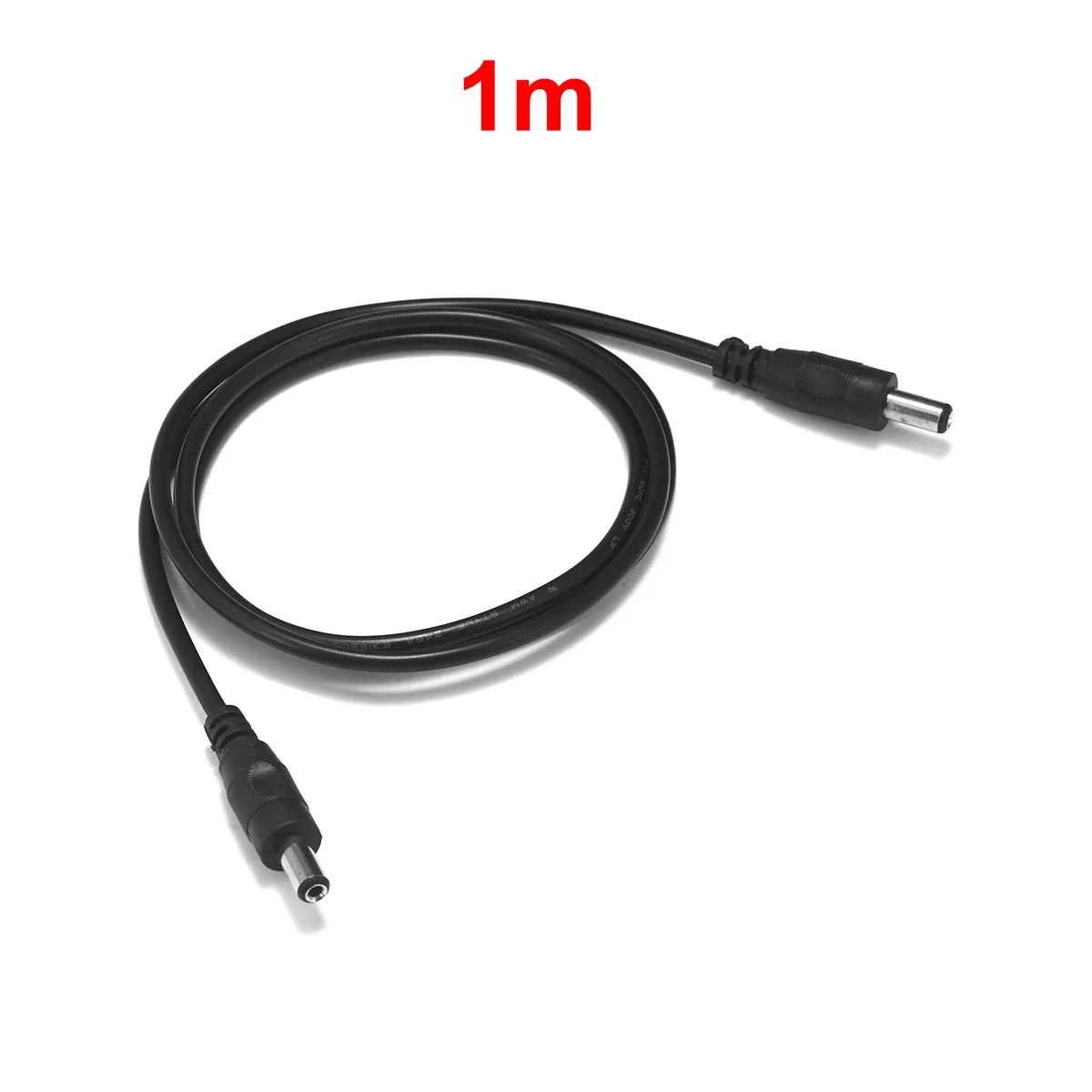 Male to Male 5.5mm 2.1mm DC Power Adapter Extension Cable for Battery Packs, CCTV Systems, Routers