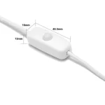 White 15cm 2pin Pigtail USB Extension Cable switch