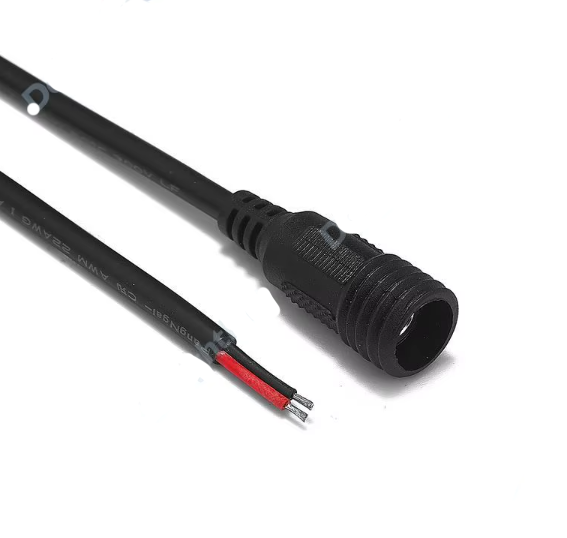 Black 60cm 5.5m 2.1mm Female Waterproof DC Power Pigtail Cable