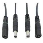 black 5.5mm x 2.1mm Male Female DC Socket Jack Plug Connector Cable Pigtail