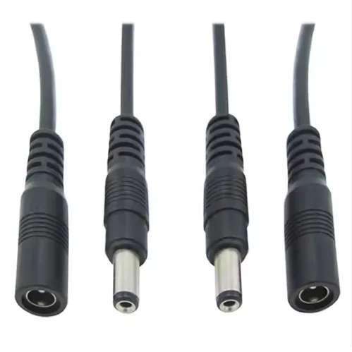 black 5.5mm x 2.1mm Male Female DC Socket Jack Plug Connector Cable Pigtail