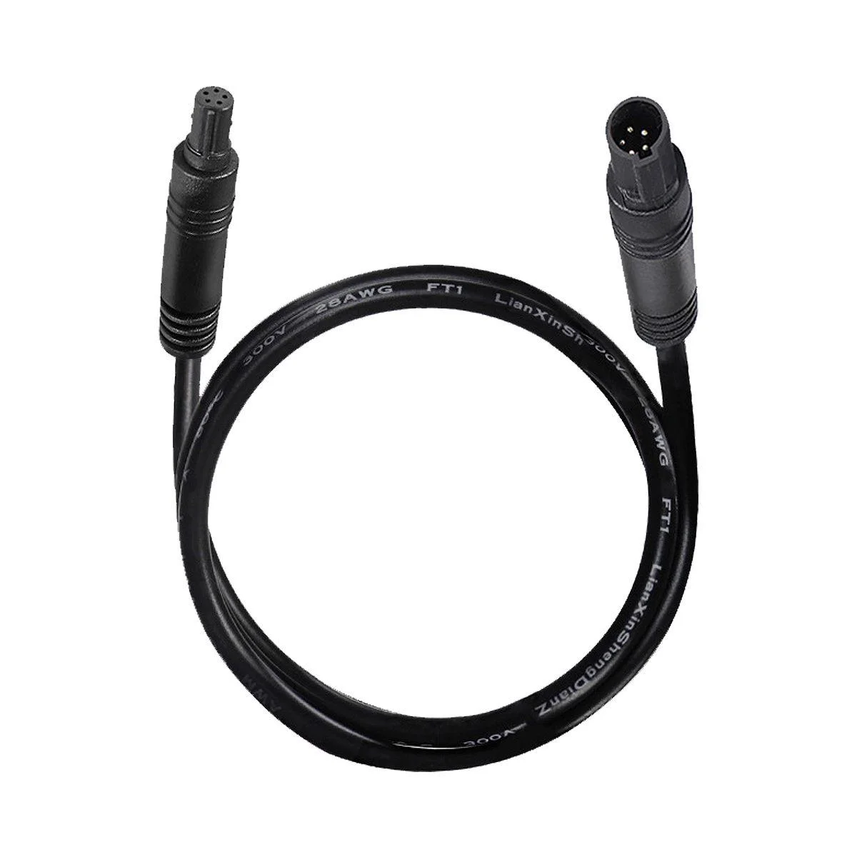 5 core Black 3m 28AWG 4 Pin BMW male to female extension cable