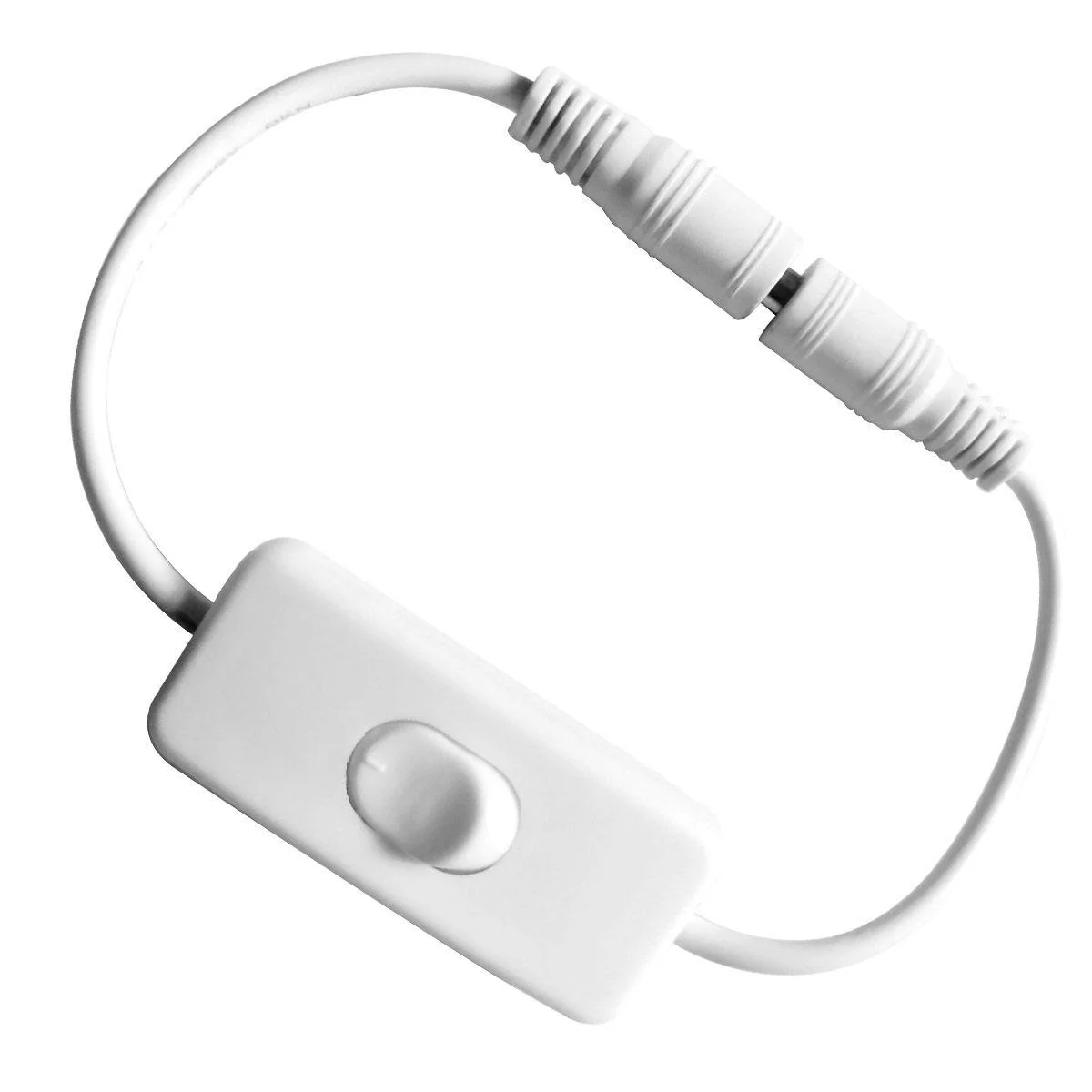 5.5mm 2.1mm or USB 2.0 Plug DC Extension Cable with 303 Inline Switch white
