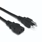 Black 1.2m 20AWG standard USA 3 pin plug to IEC C13 power cord