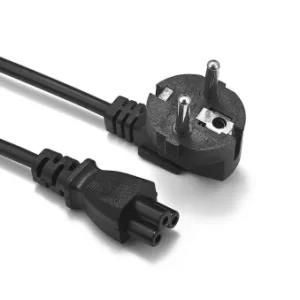 Black 1.2m EU 2-Pin plug to IEC C5 AC power cable
