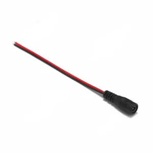 15cm 22AWG Black and red pigtail female DC power cable
