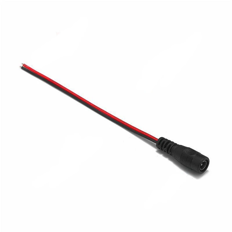 15cm 22AWG Black and red pigtail female DC power cable